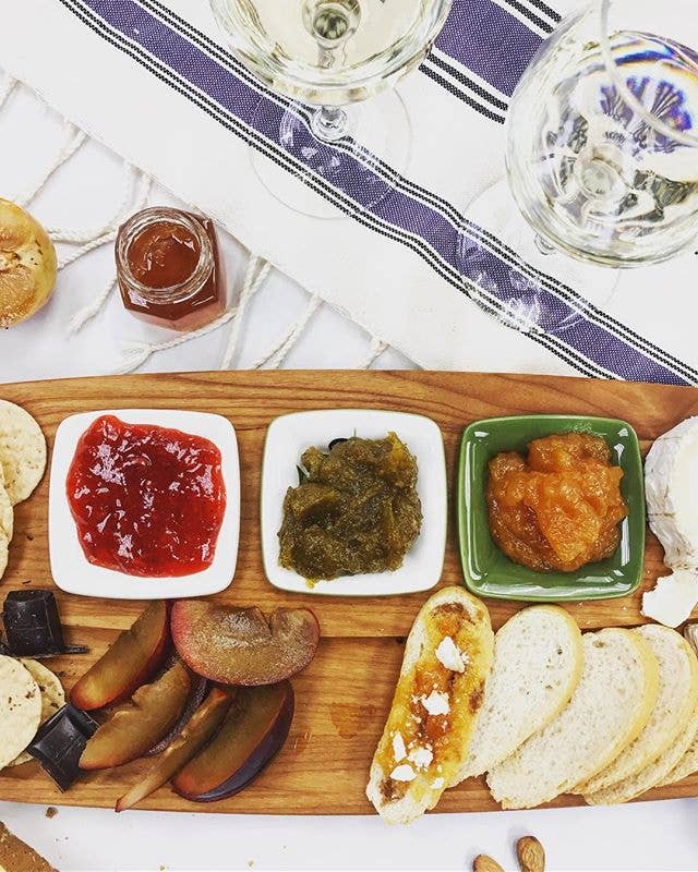 Tasting Board with Olive Green Bowls