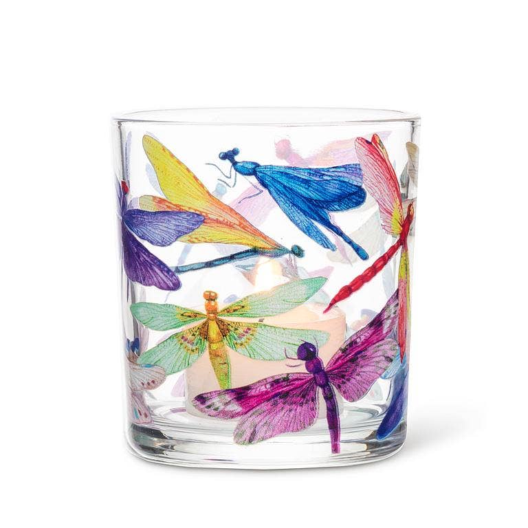 Fluttering Dragonflies Votive-3"H