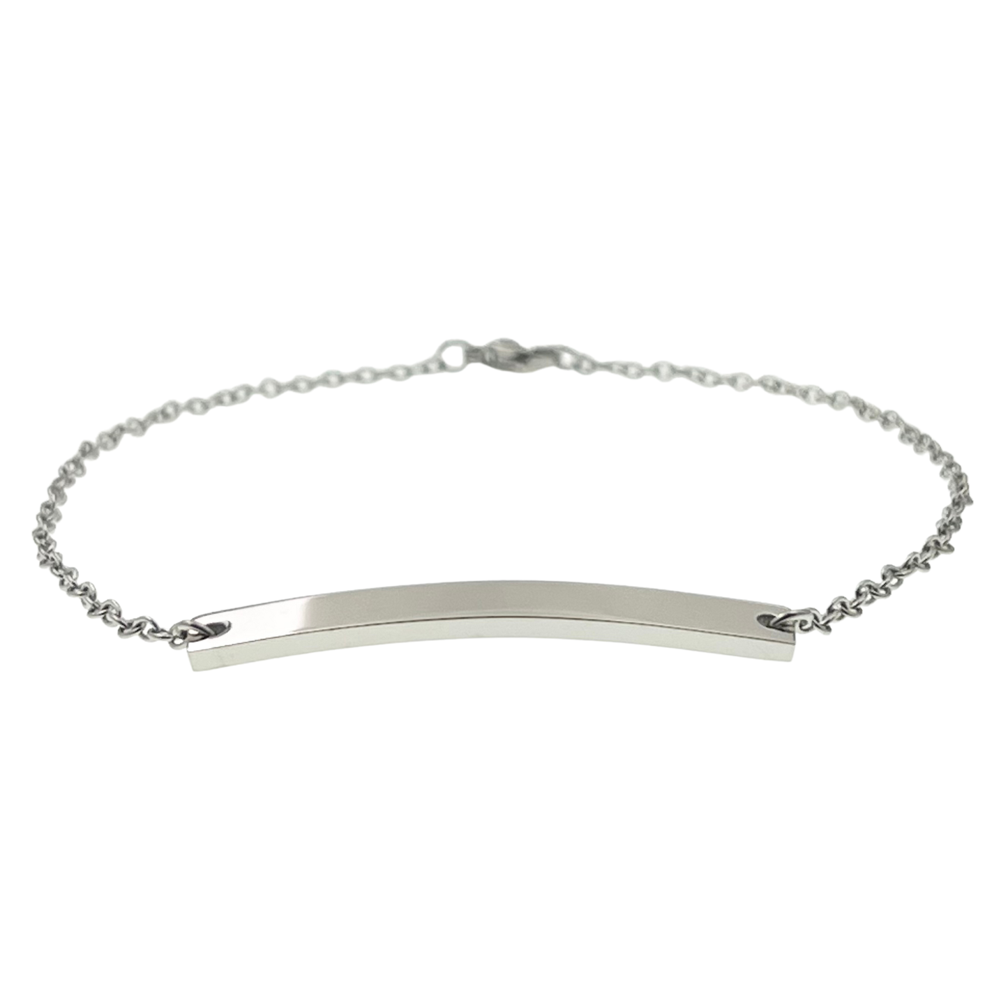 Stainless Steel Curved Bar Bracelet/Anklet (BRJ9030)