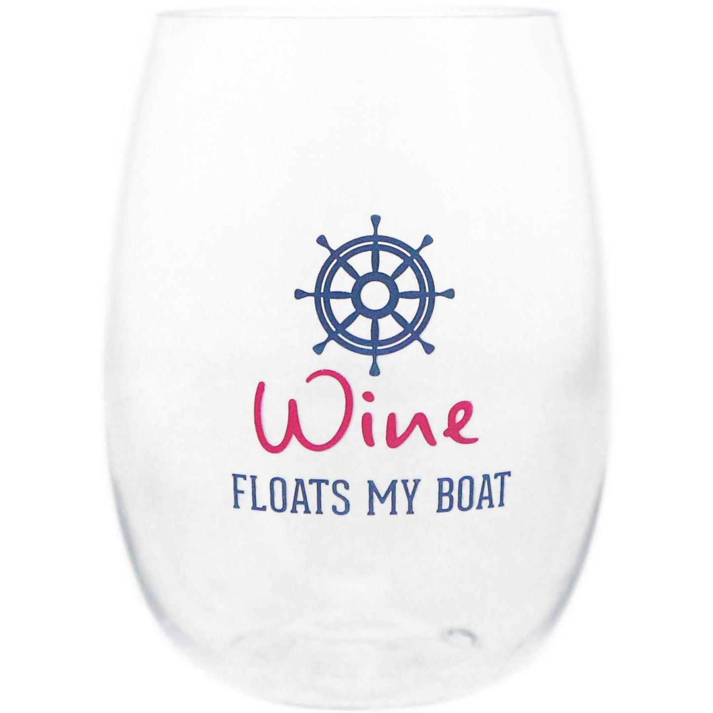 Floats My Boat - 14 oz Tritan Stemless Wine Glass
