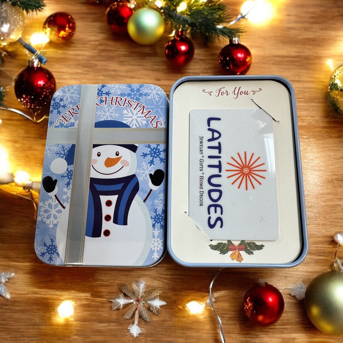 Holiday Christmas Gift Card TIns