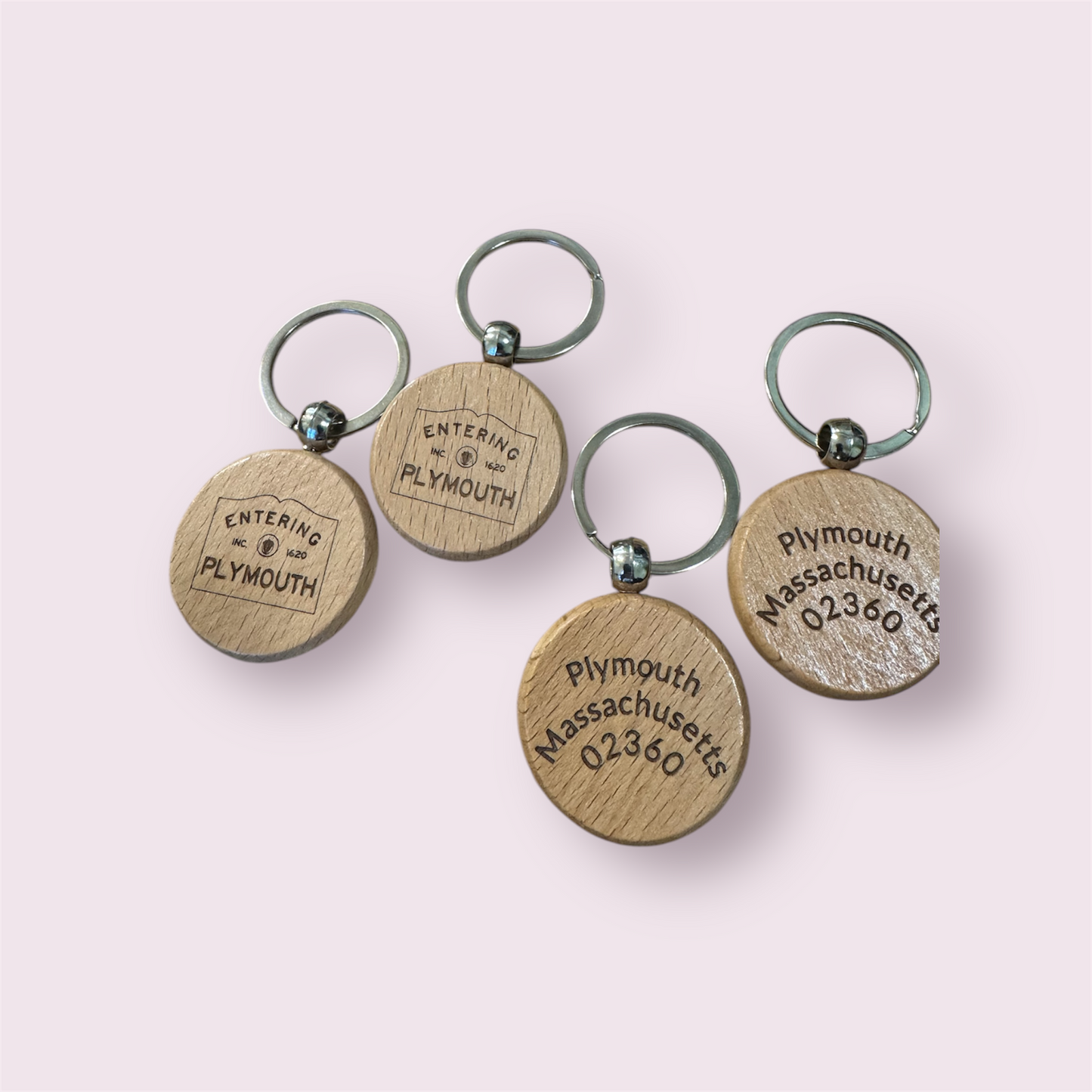 Plymouth MA Wood Key Chains