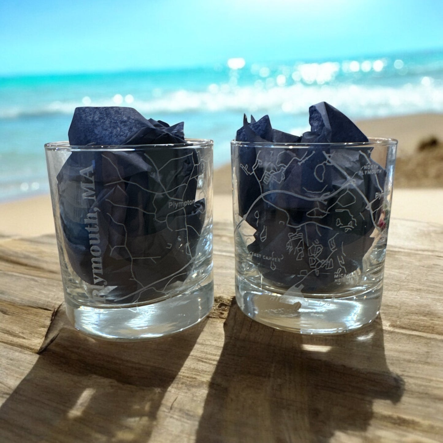 City of Plymouth Engraved Cocktail Glass