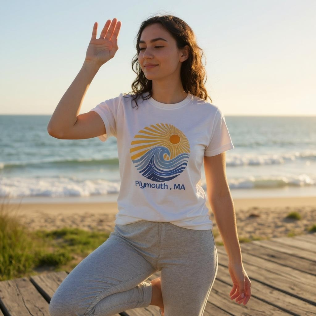 Plymouth MA Sunset T shirt