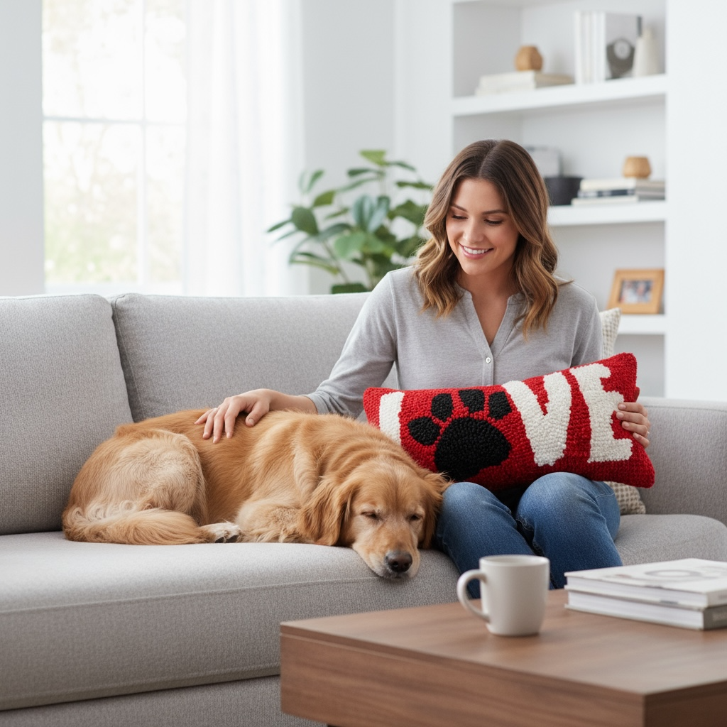 LOVE Dog Small Throw Pillow