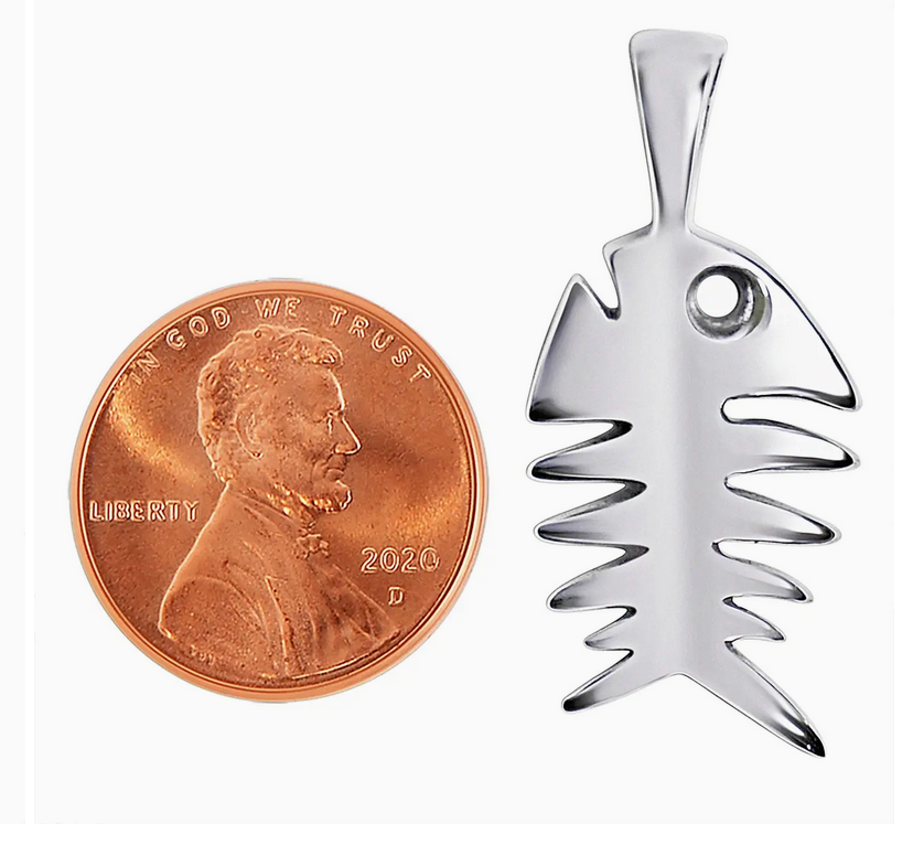 Sterling Silver Fish Bone Pendant