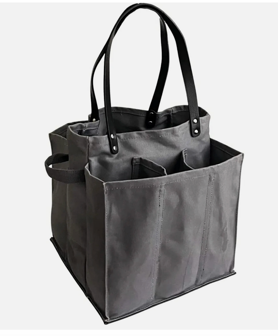 Farmer's Market Tote Shopping Bags - Grey