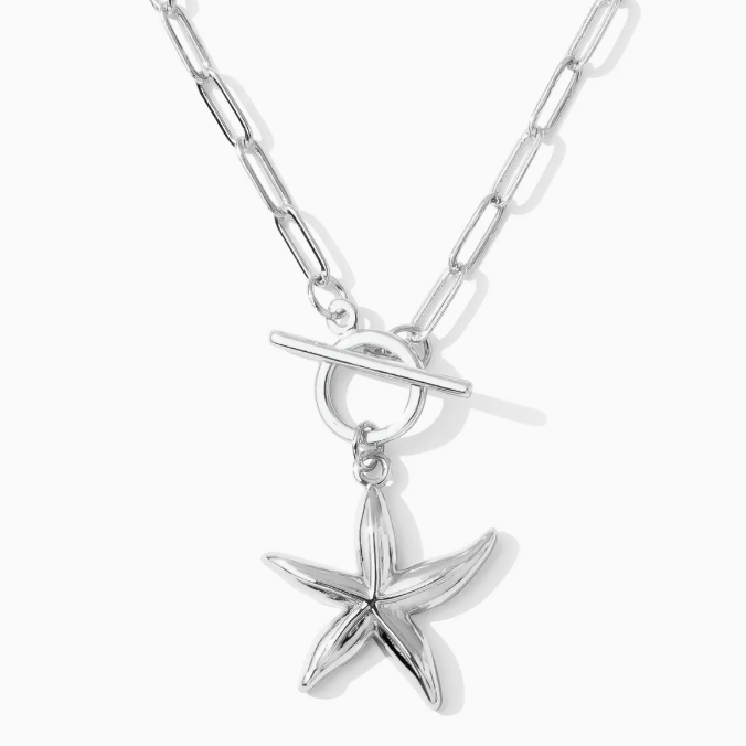 Starfish Toggle Necklace - silver