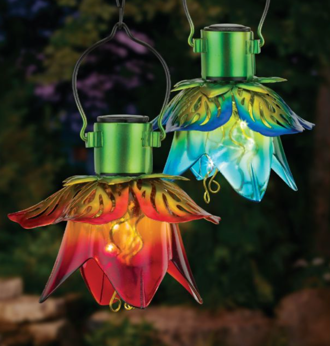 REG - Mini Flower Solar Lantern - Red/Orange