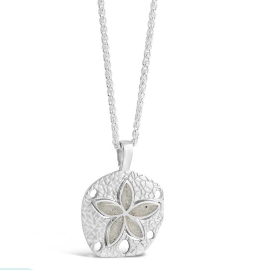 Dune - Natural Sand Dollar Necklace - Lrg - Turqoise