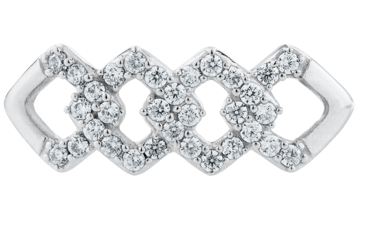 Conv Coll - SS Chain Link Clasp w Swar CZ - SB5926 *