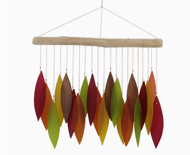 Cohasset - Autumn Leaf Tumbled Glass Wind Chime - 874A