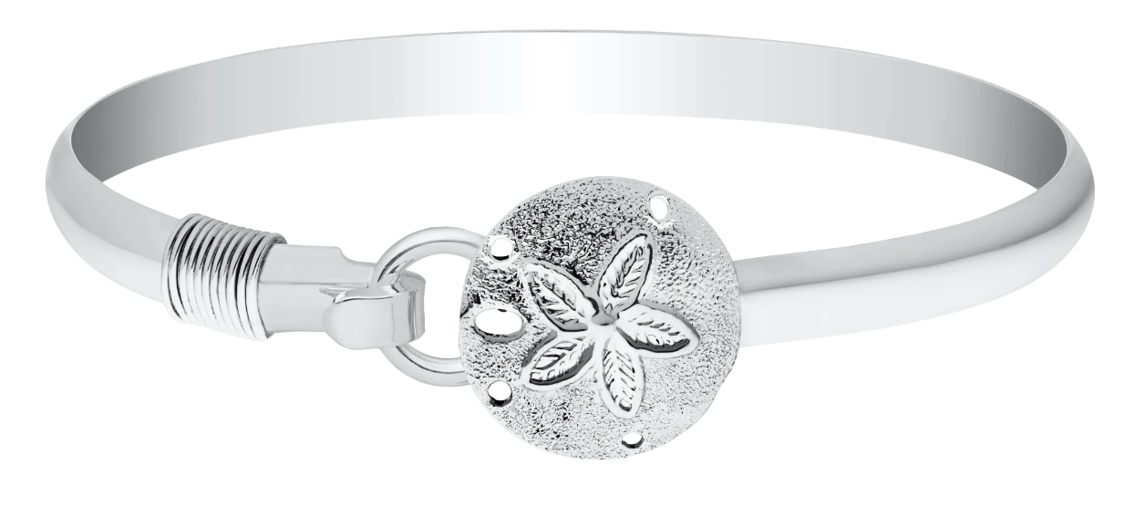 Evening Tide - SS Sand Dollar Bracelet w Rope - ENB3025 *