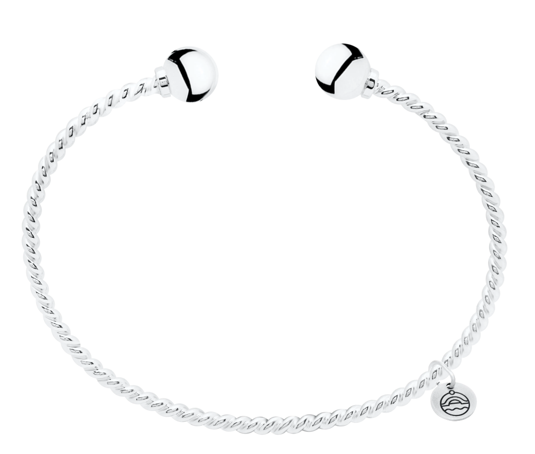 Cape Cod - SS CC TWIST CUFF-2 END BEADS - SB5412P *