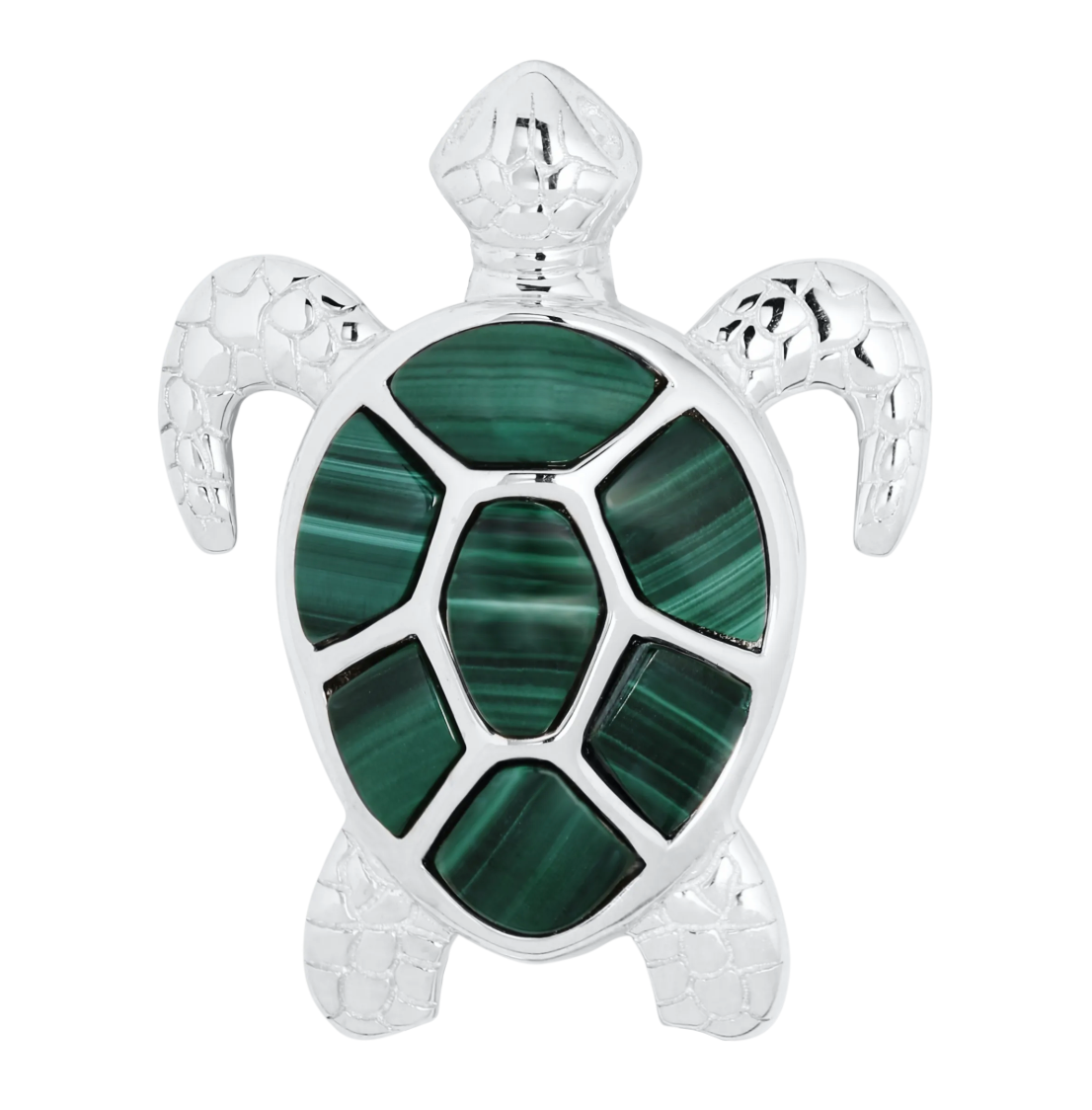 Evening Tide - SS SEA TURTLE PENDANT-MALACHIT - ENP5983-MAL *