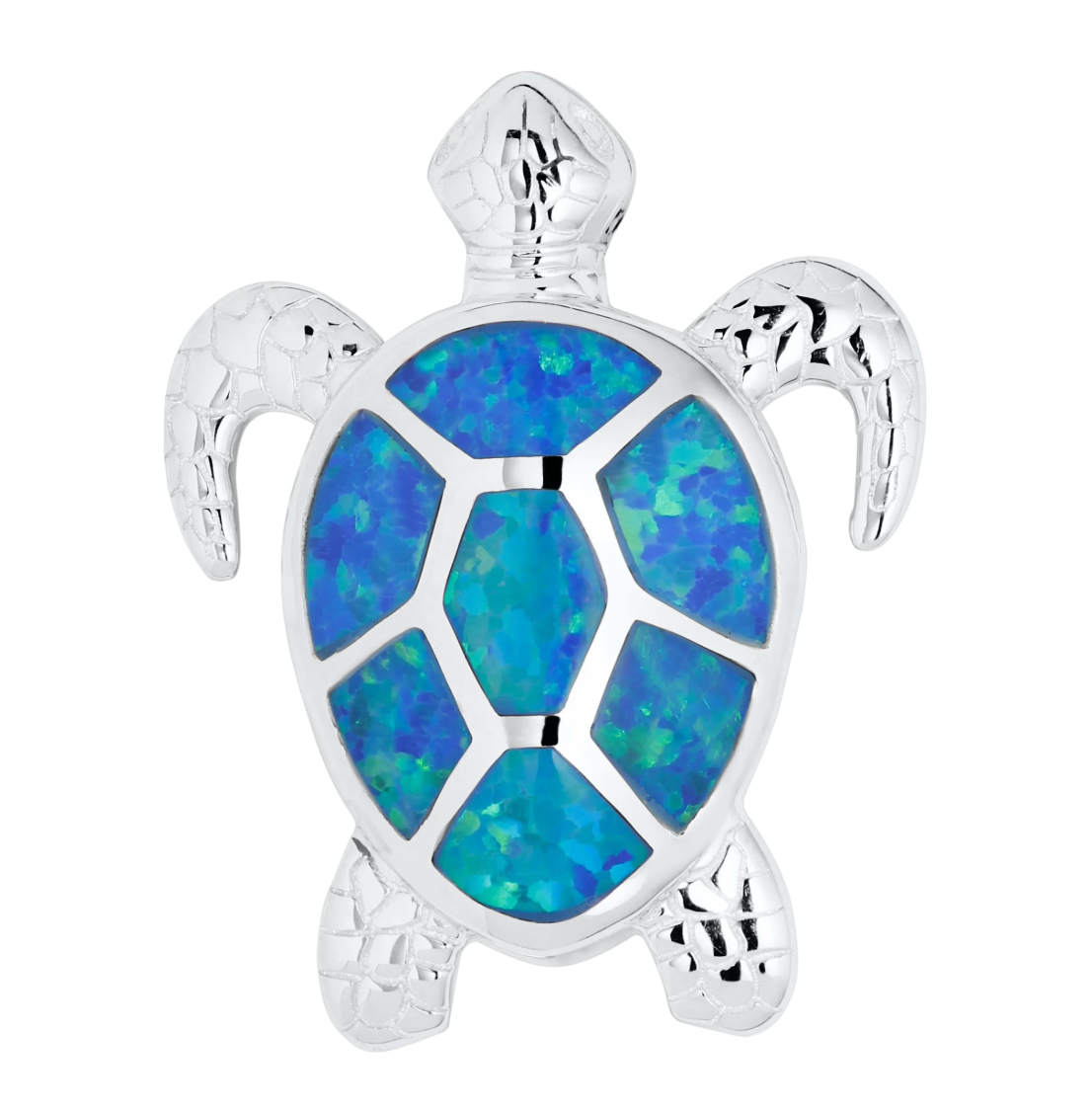 Evening Tide - SS SEA TURTLE PENDANT-SYN.OPAL - ENP5983-OPL *