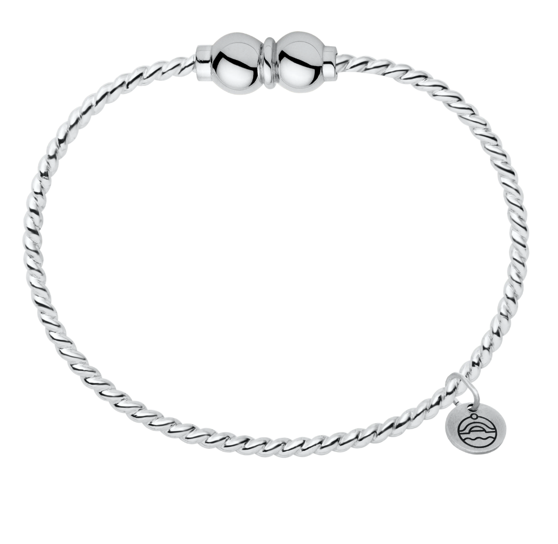 Cape Cod - SS CC TWISTED BRACELET-2 BEADS - SB5409 *