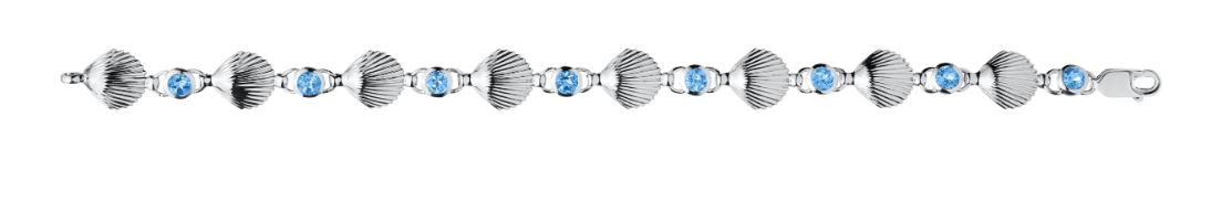Evening Tide - SS SCALLOP-BL.TPZ.BRACELET-7" - ENB3013 *