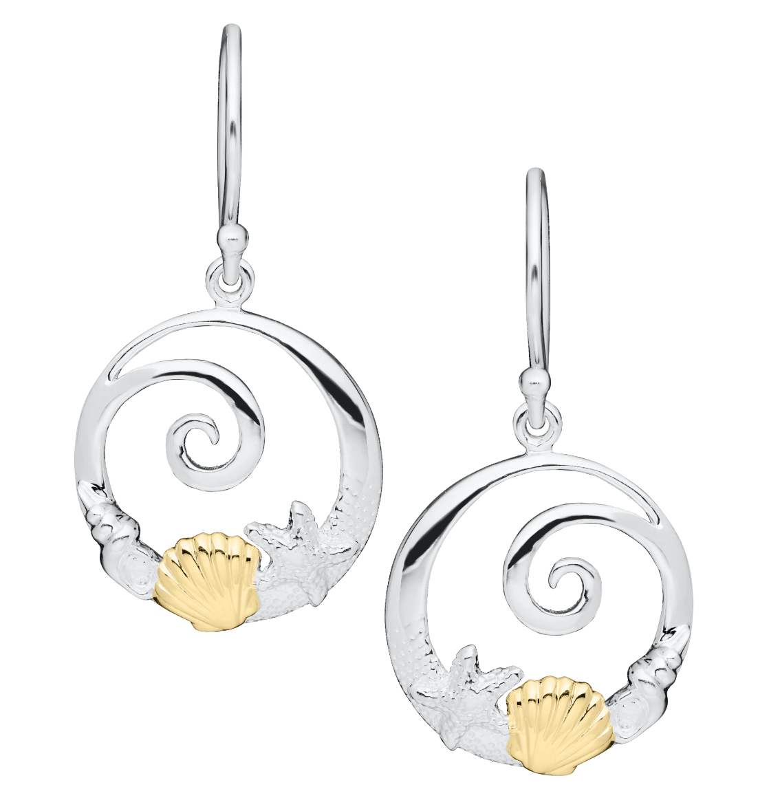 Evening TIde - SS-14K SEA LIFE EARRINGS - ENET027 *
