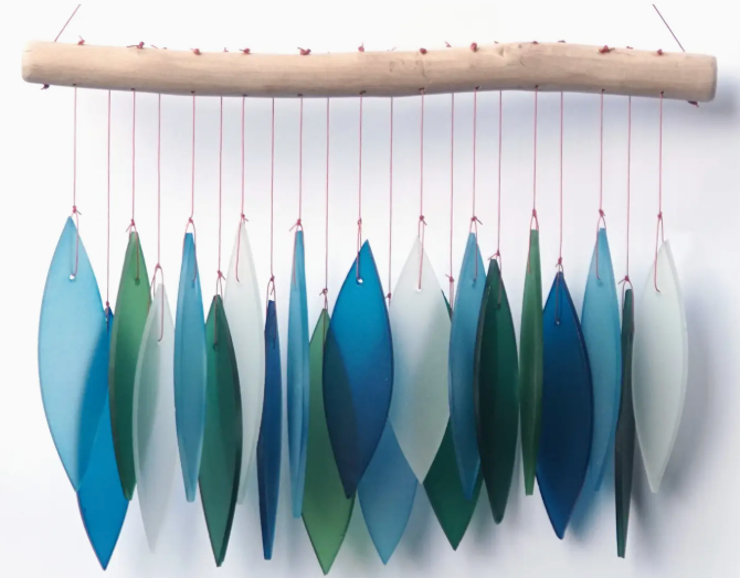 Blue Lagoon Bali Sea Glass Wind Chime - 94902