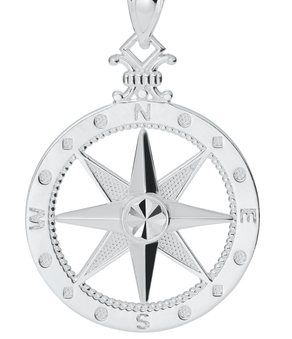 Evening Tide-SS COMPASS ROSE NECKLACE-20MM - ENP3023 *