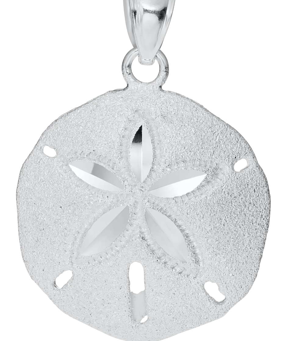 Evening Tide-SS SAND DOLLAR NECKLACE - 18MM - ENP3028 *