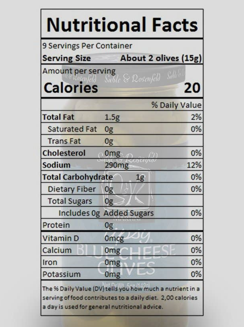 Sable & Rosenfeld Blue Cheese Olives - 5oz