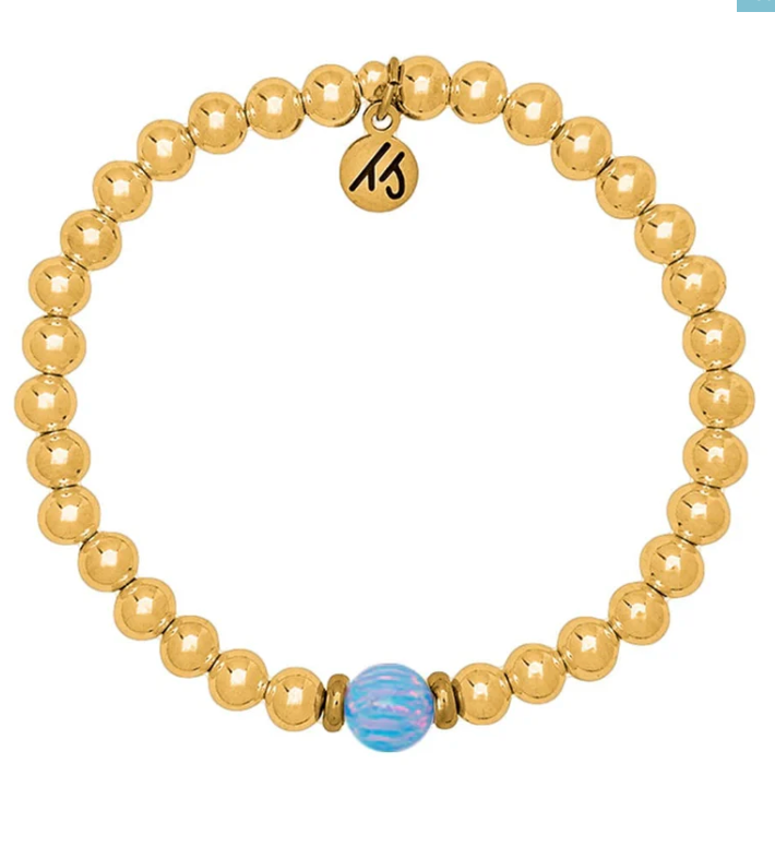The Cape Bracelet - Gold Filled with Denim Blue Opal Ball