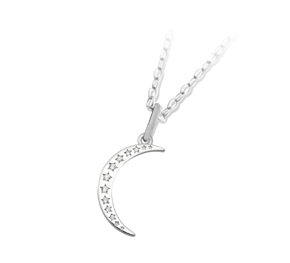 NECKLACE-SILVER FRIENDSHIP MOON - TJNCK2520