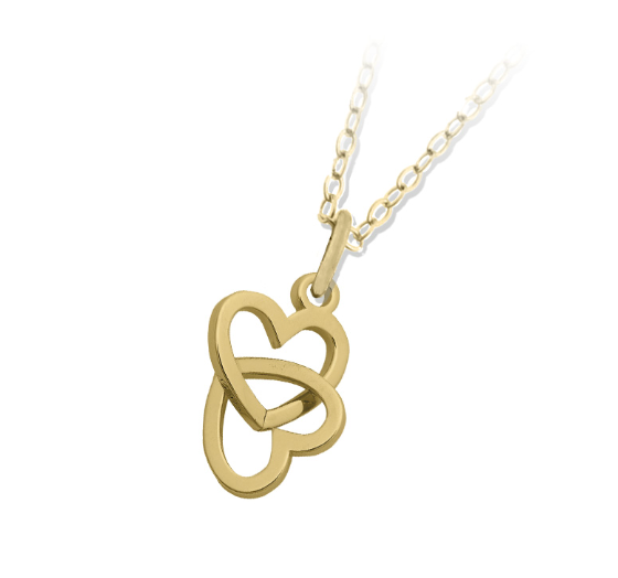 NECKLACE-GOLD LINKED HEARTS - TJNCK40