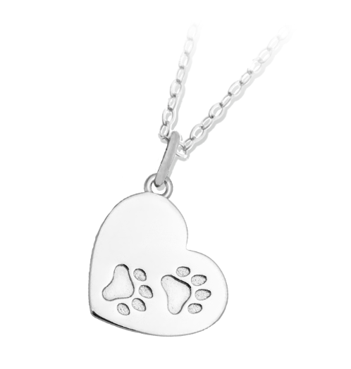 NECKLACE-SILVER PAWS OF LOVE - TJNCK2511