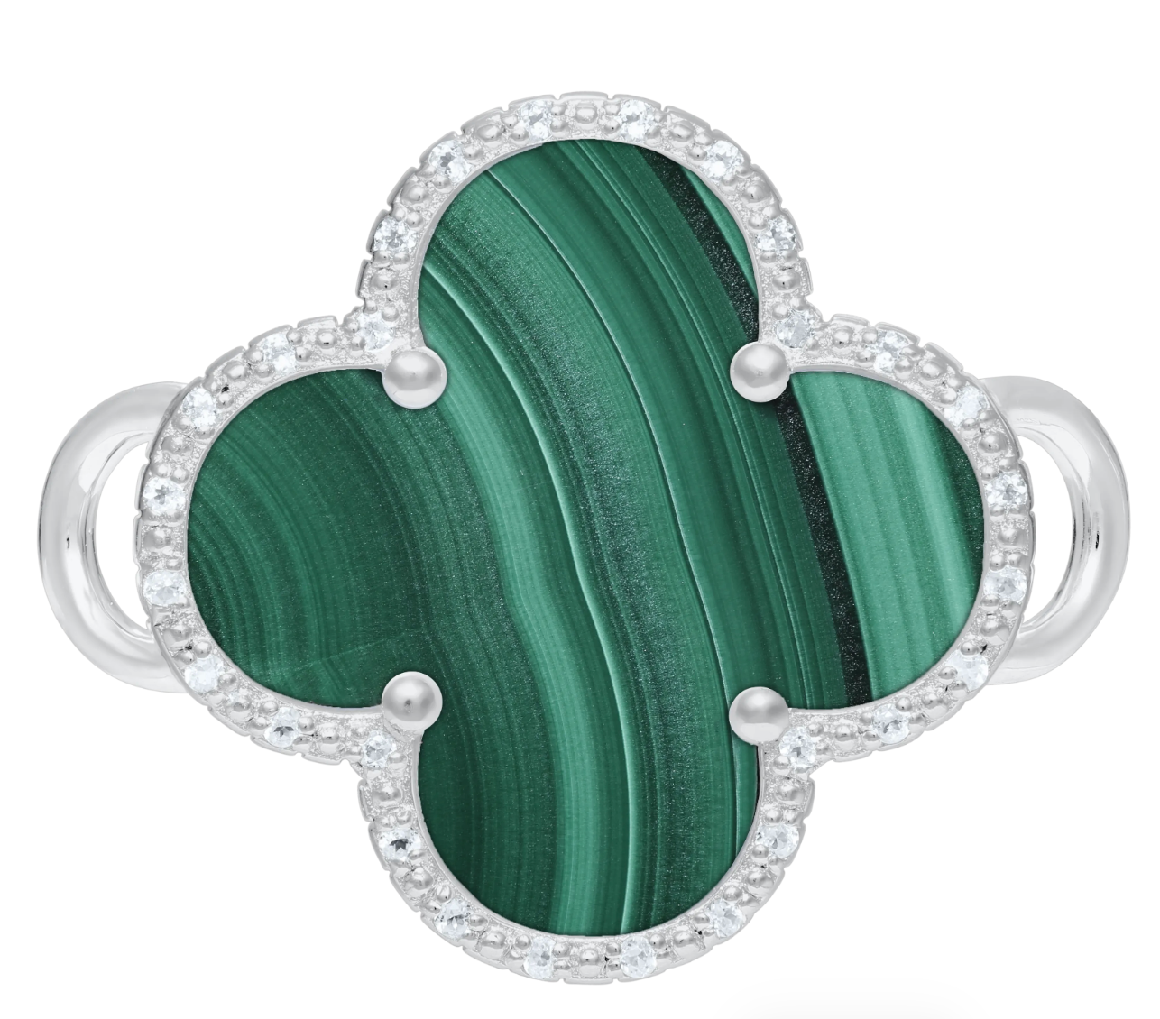 Conv Coll - SS MALACHITE-TPZ CLOVER CLASP - SB6005-MAL *