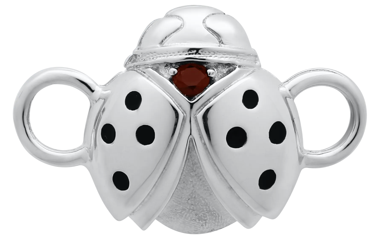 Conv Coll - SS LADYBUG W/GARNET CLASP - SB5499