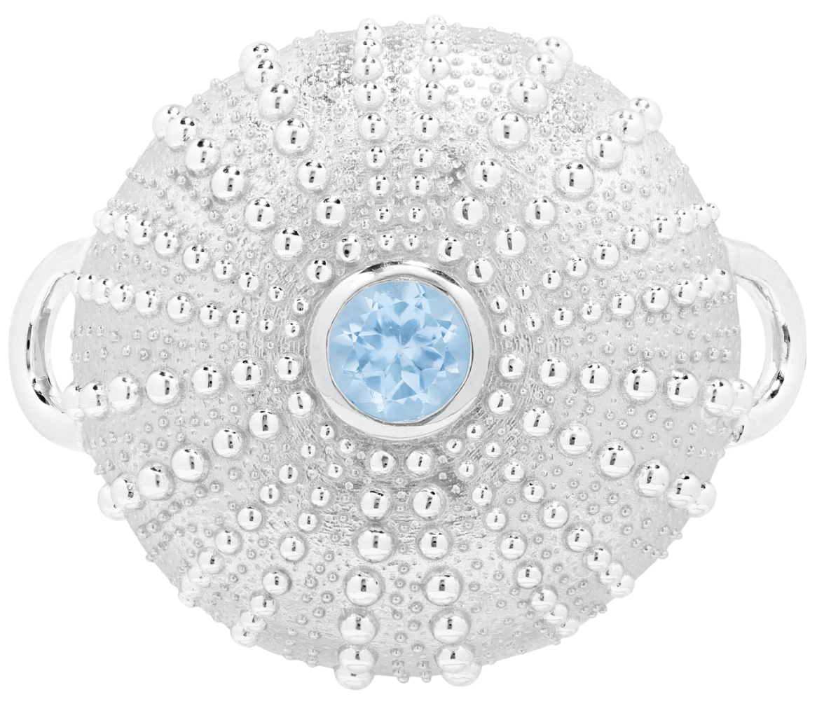 Cape Cod Convertible Collection- SS SEA URCHIN CLASP-SKY BL TPZ - SB6009-SBT