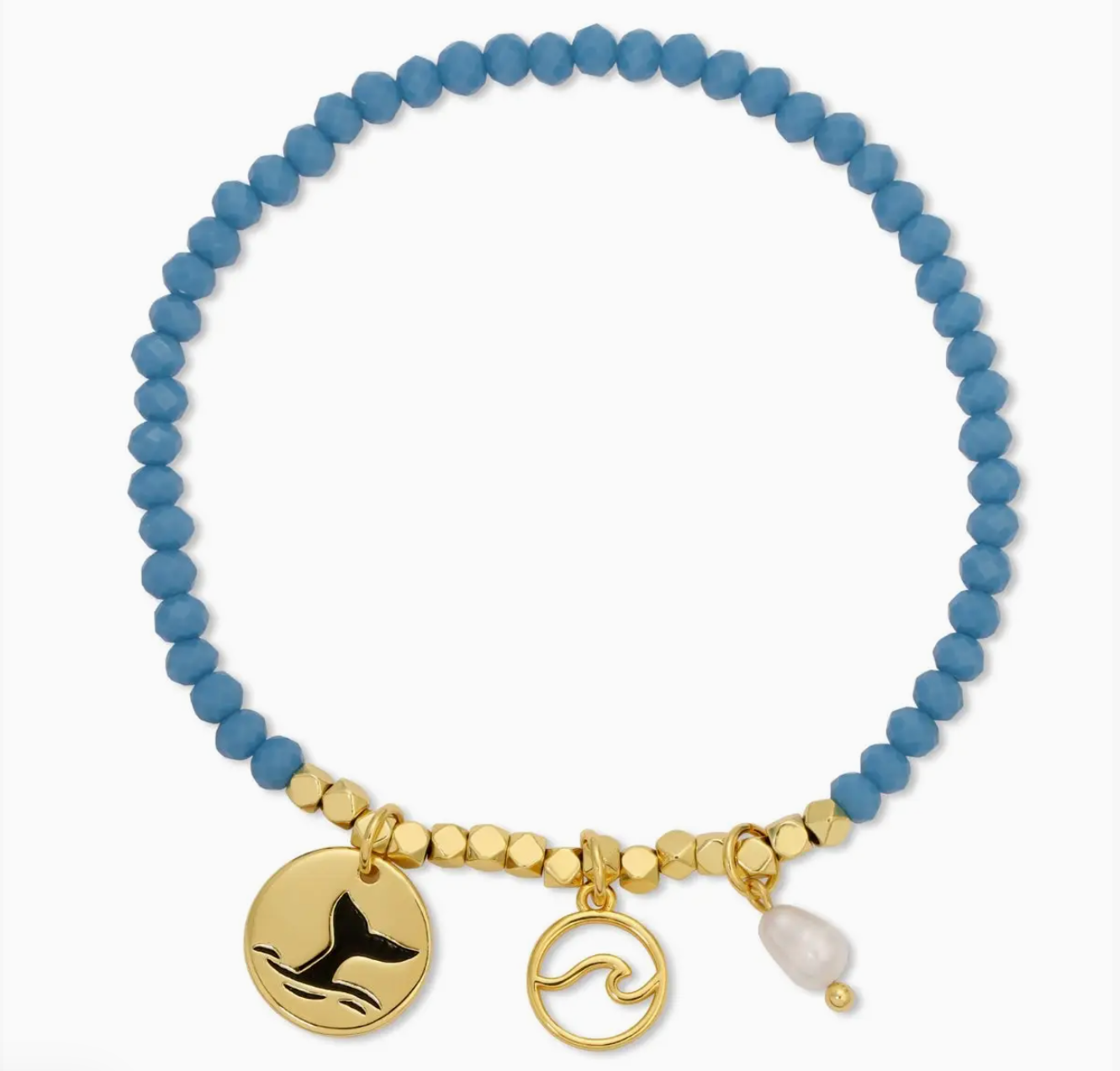 SI - Whale's Tail and Wave Stretch Charm Bracelet