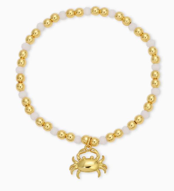SI - Crab Charm Beaded Stretch Bracelet