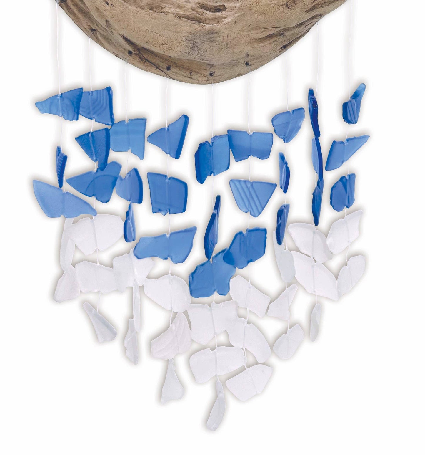 18" Bali Driftwood Boat Glass Wind Chime Decor - 71329