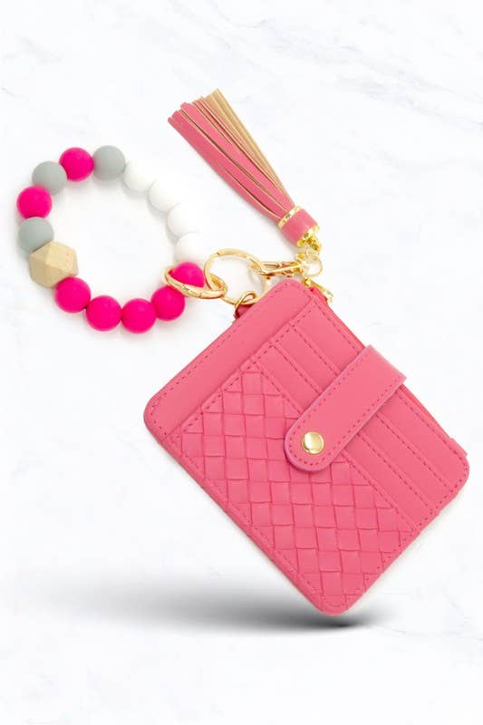 Silicone Bead Gold Holder Keychain