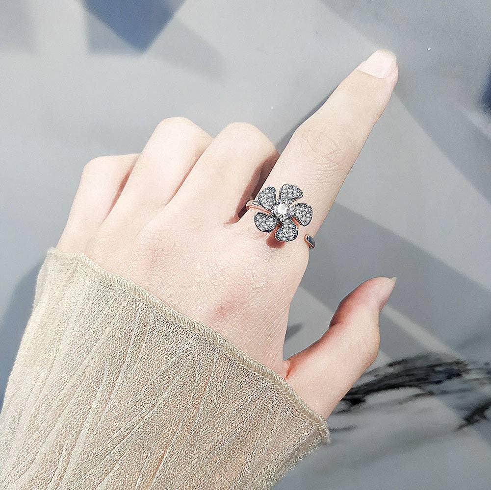 Windmill Anxiety Fidget Spinner Ring in Solid Copper