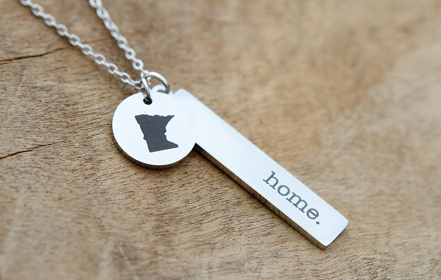 Custom Home State Engraved Necklace