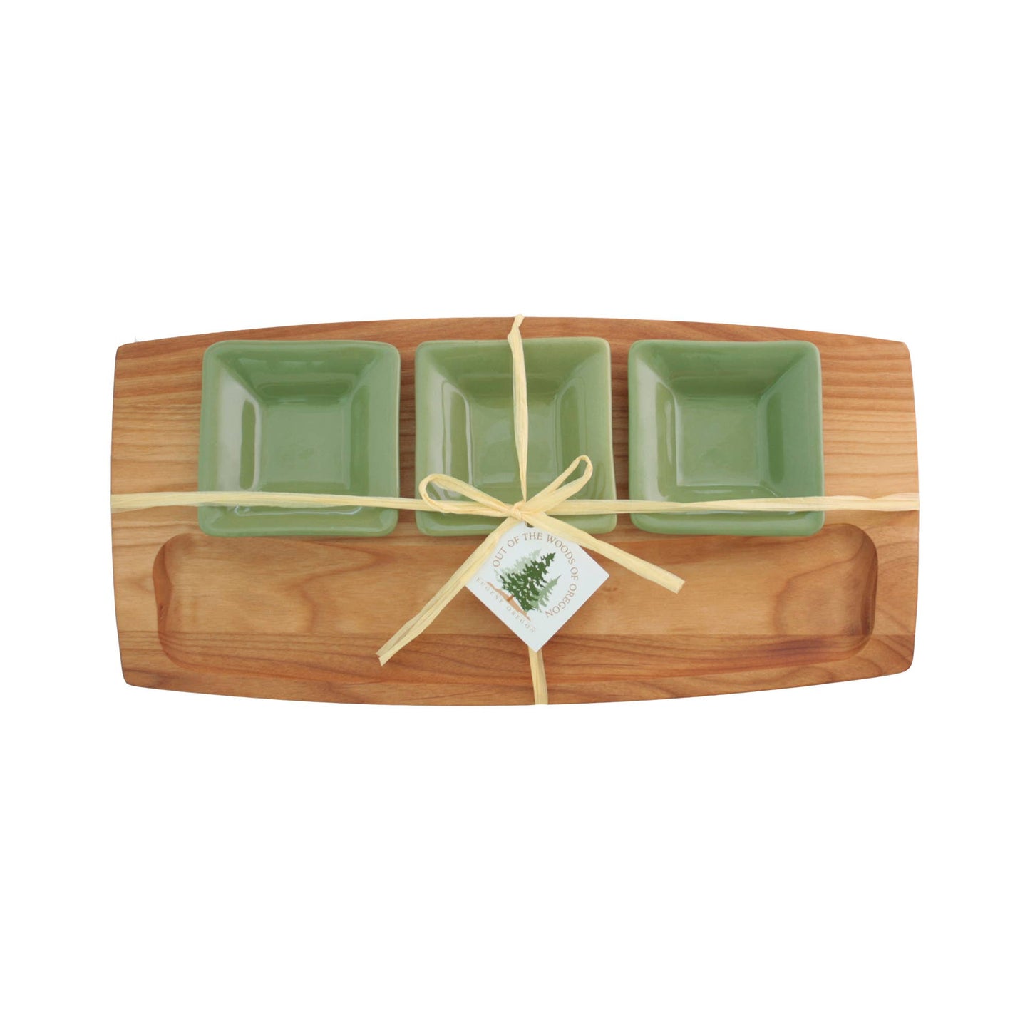 Tasting Board with Olive Green Bowls