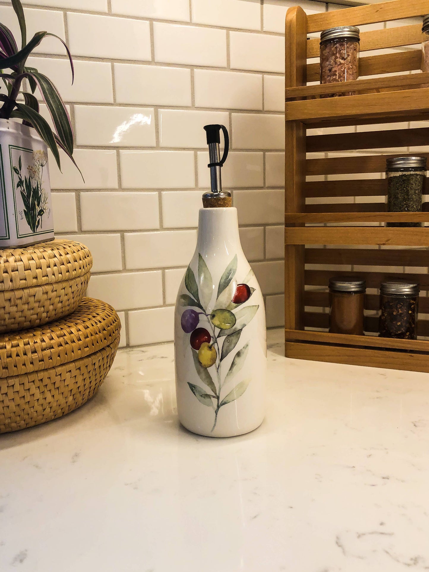 Oil & Vinegar Cruet - Olive Wreath