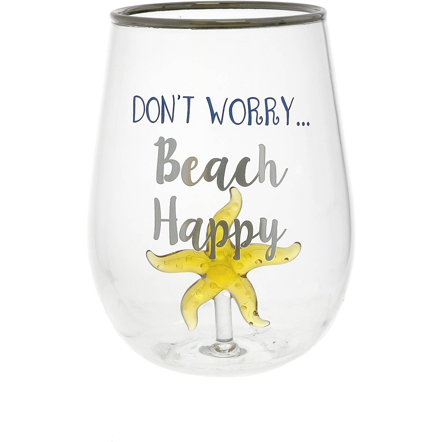 Beach Happy - Starfish - 19 oz. Stemless Wine Glass