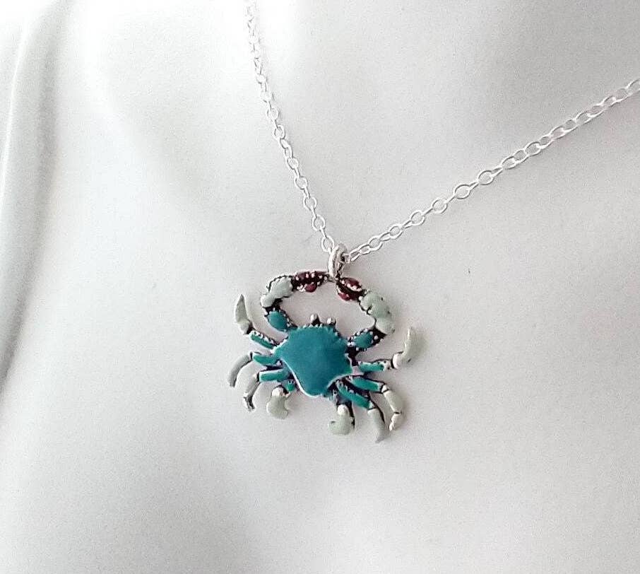 Blue Crab Necklace