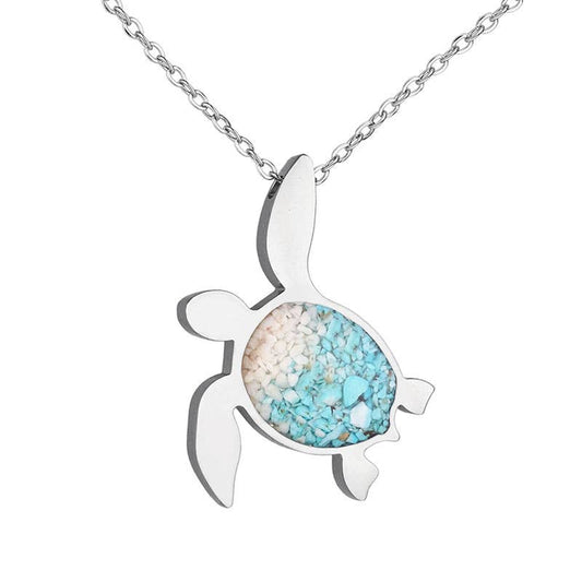 Ocean and Earth Sea Turtle Necklace