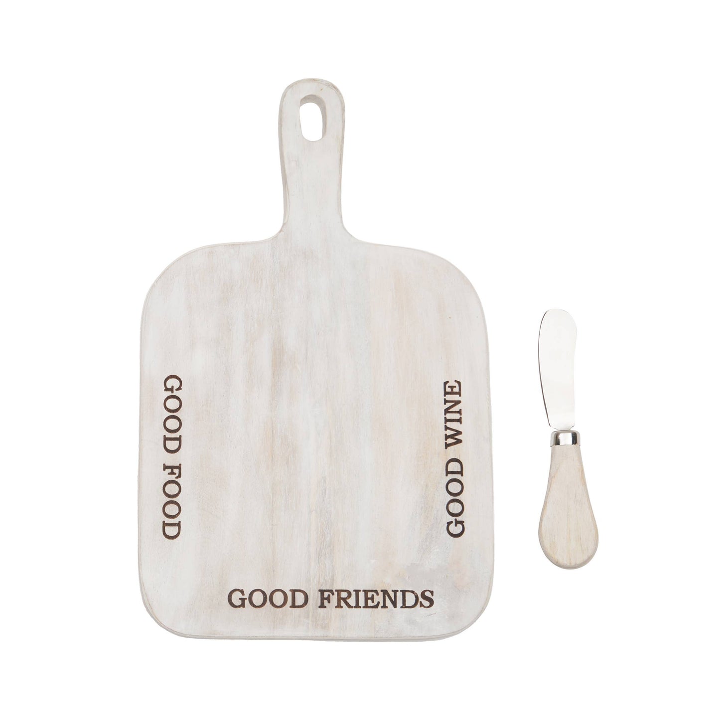 Good Food & Friends Charcuterie Serving Board With Spreader