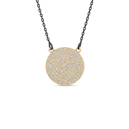 Two-tone Pave Circle Necklace