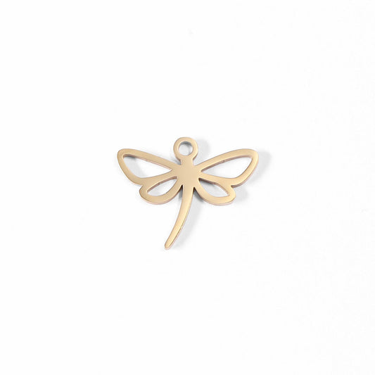 18K Gold PVD Stainless Steel Dragonfly Charm