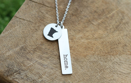 Custom Home State Engraved Necklace