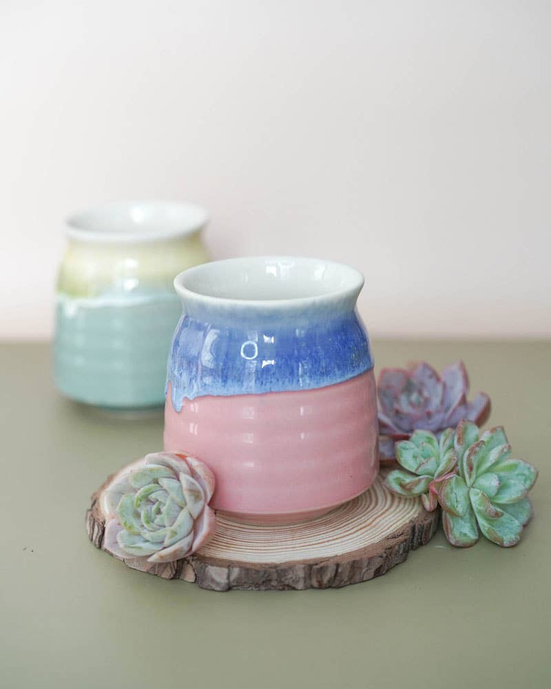 Glazed Floral Ceramic Planter